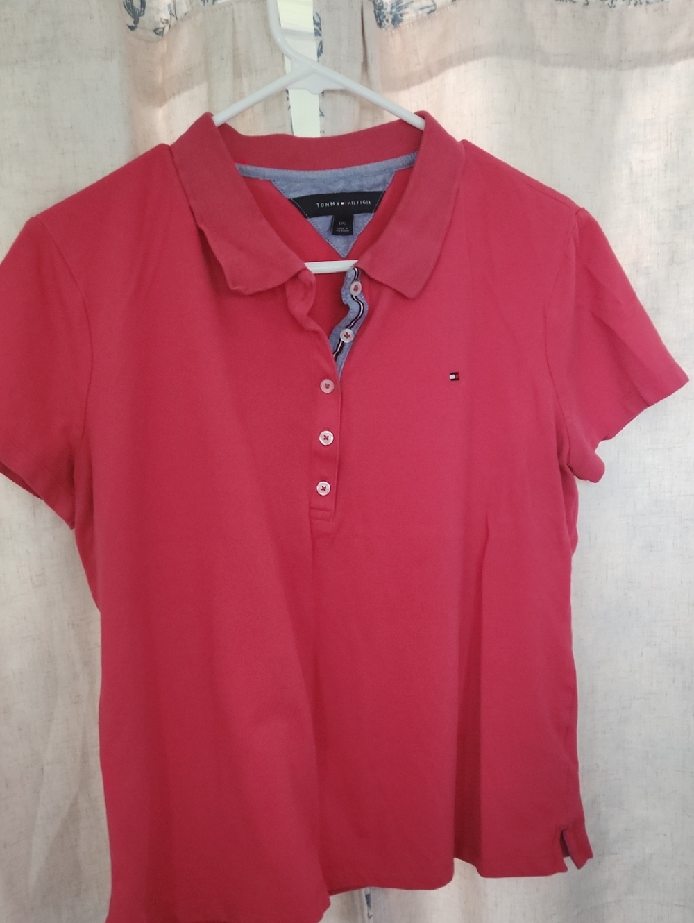 Tommy Hilfiger Women's Coral-Pink Button Polo
